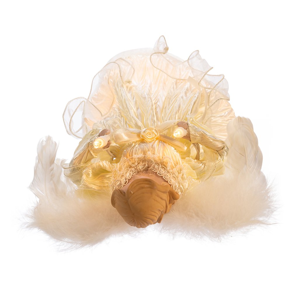 Kurt Adler 10-Light Ivory Angel Treetop, 12-Inch