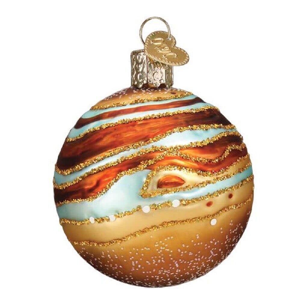 Old World Christmas Jupiter Glass Blown Ornament for Christmas Tree, Handcrafted Holiday Decoration, Outer Space Collection