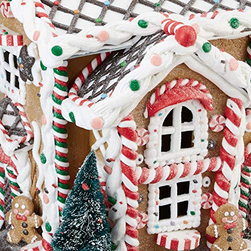 Kurt S. Adler 14-Inch Battery-Operated Light-Up Gingerbread House Table Piece, Multi
