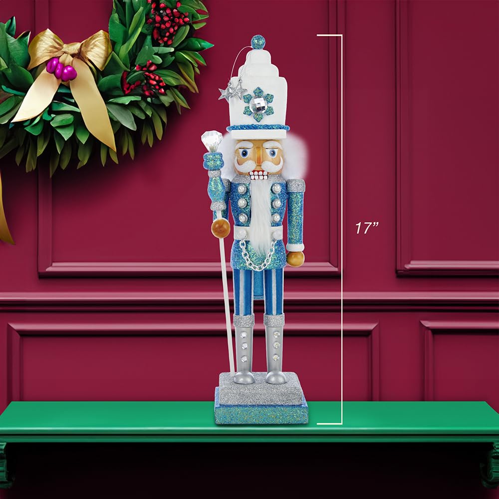 Kurt Adler Hollywood Nutcracker, 17-Inch, Turquoise/White (HA0152)
