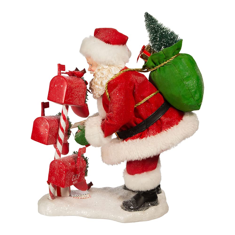 Kurt S. Adler 10.5-Inch Fabrich‚ Santa Checking Mail