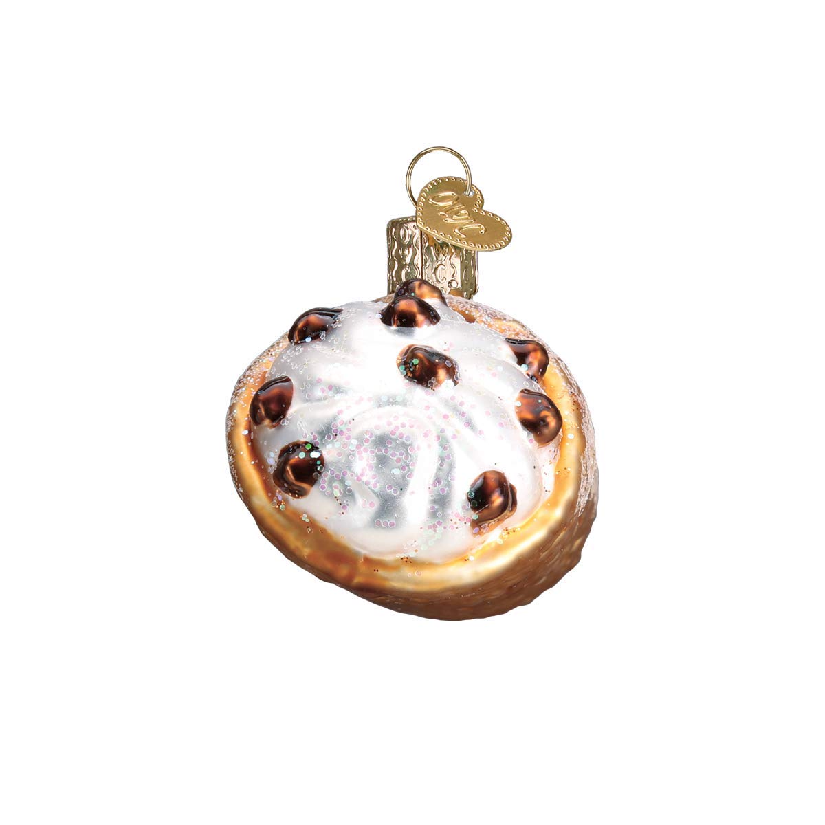 Old World Christmas Cannoli Glass Blown Ornament for Christmas Tree, Handcrafted Holiday Decoration, Dessert Collection