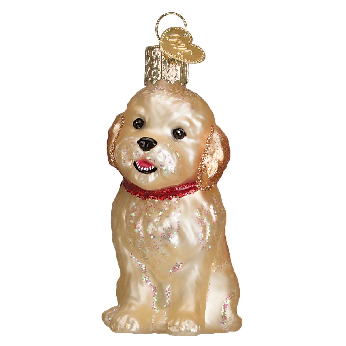 Old World Christmas Ornaments: Cockapoo Puppy Glass Blown Ornaments for Christmas Tree (12440)