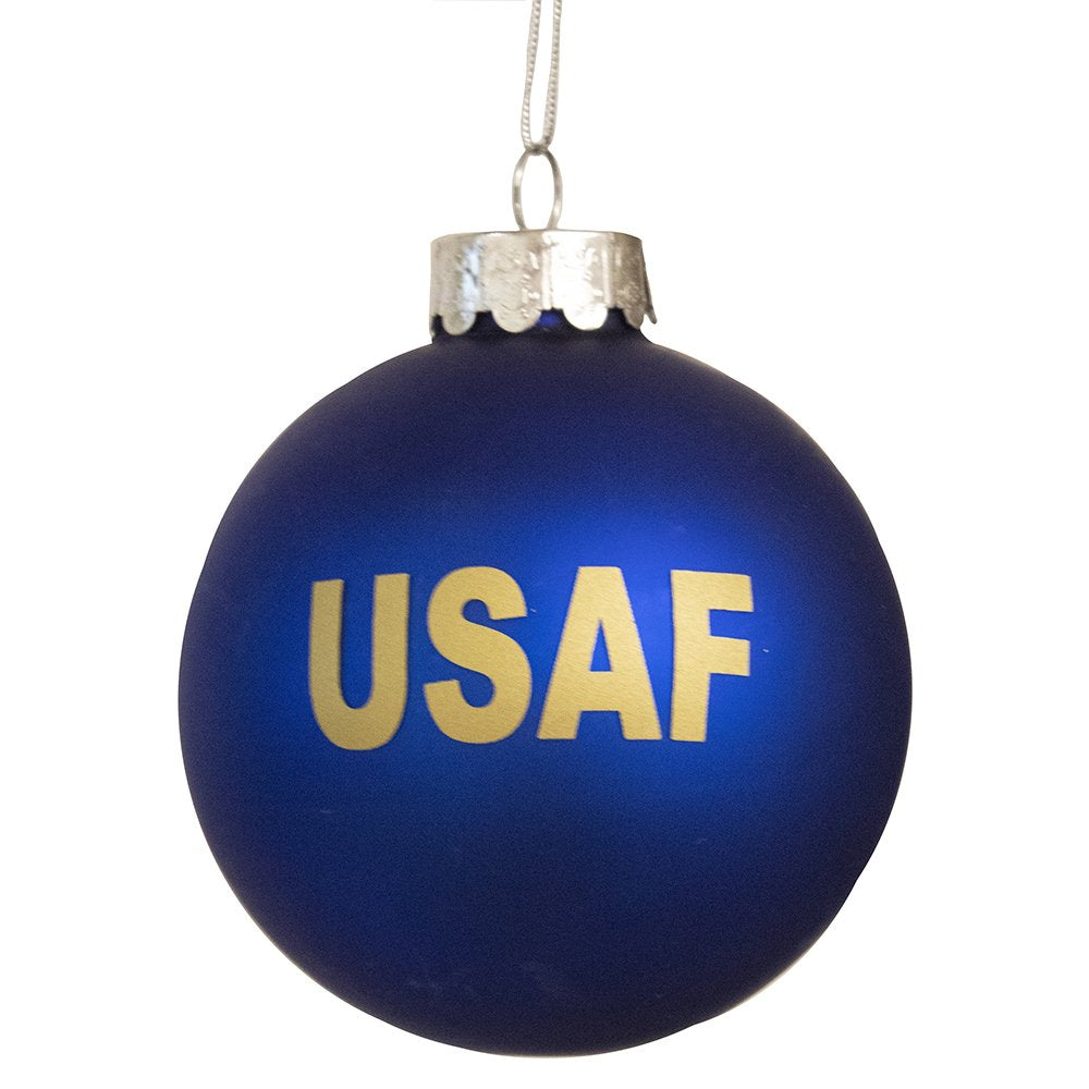 Kurt Adler Glass U.S. Air Force Ball Ornament, 80mm