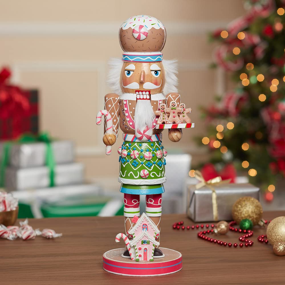 Kurt S. Adler Kurt Adler 16-Inch Wooden Gingerbread Nutcracker, 16in, Multi