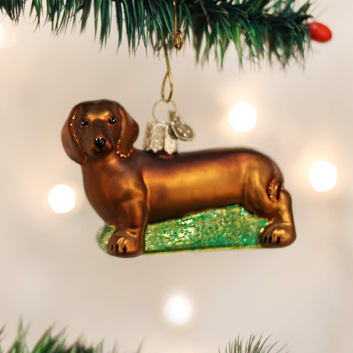 Old World Christmas Jack Russell Terrier Glass Blown Ornament for Christmas Tree, Handcrafted Holiday Decoration, Dog Collection