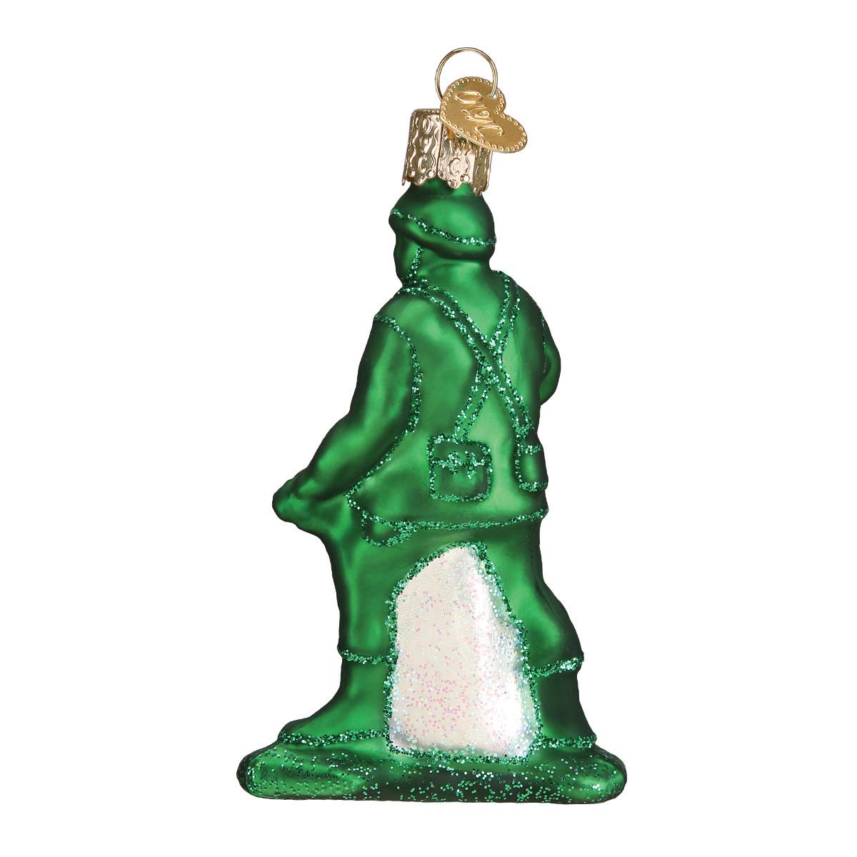 Old World Christmas Green Army Man Toy Glass Blown Ornament for Christmas Tree, Handcrafted Holiday Decoration, Toy Story Collection