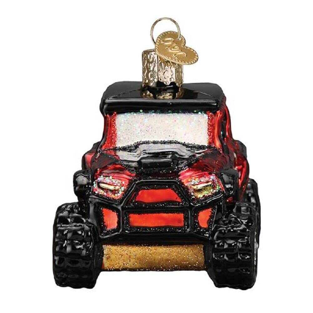 Old World Christmas Side-by-Side ATV Glass Blown Ornament for Christmas Tree, Handcrafted Holiday Decoration, Transportation Collection