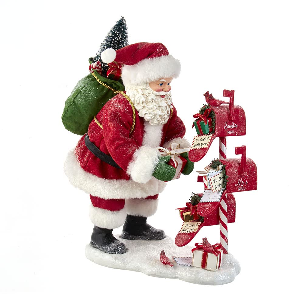 Kurt S. Adler 10.5-Inch Fabrich‚ Santa Checking Mail