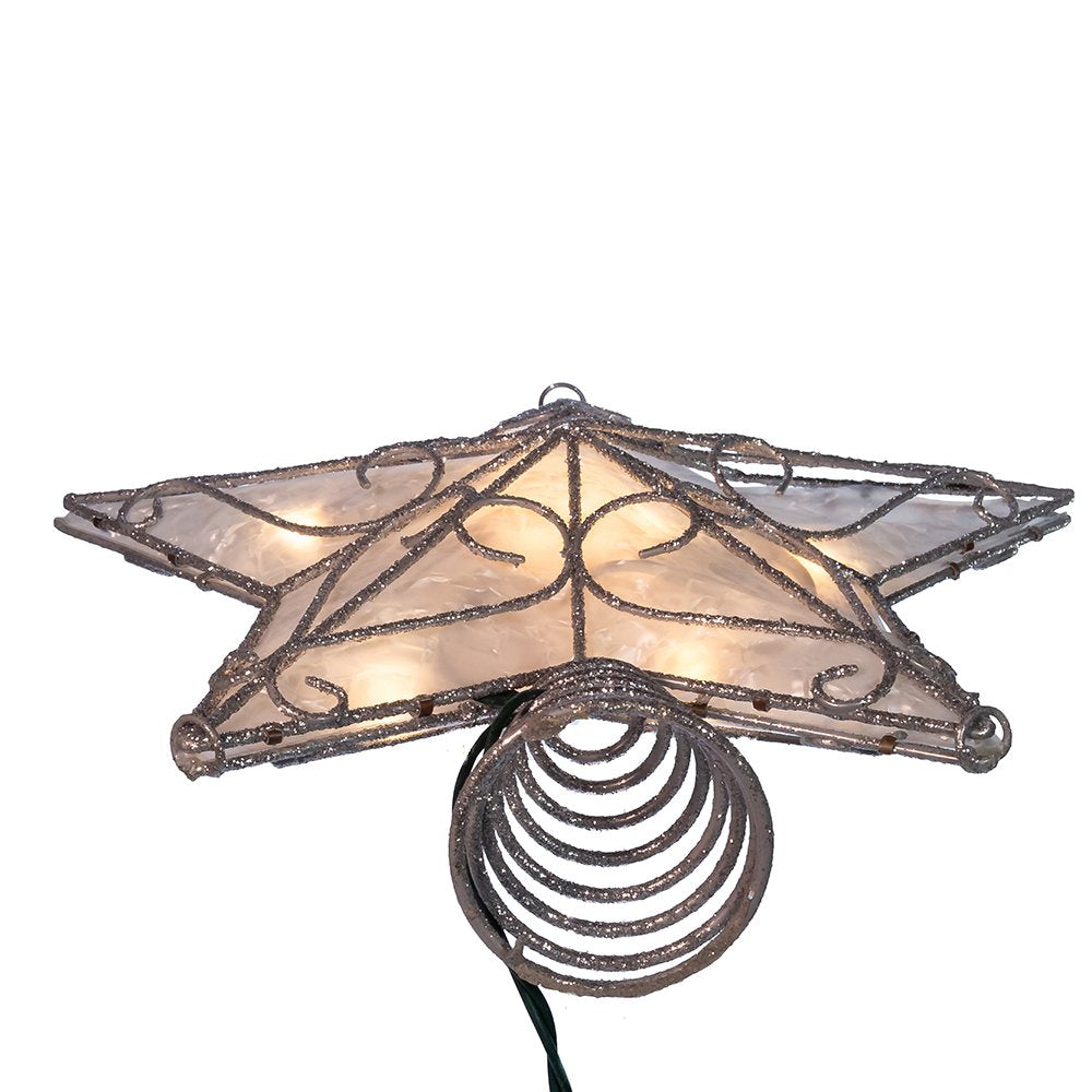 Kurt Adler UL 10-Light Metal Trimmed Capiz Inspired Star Treetop
