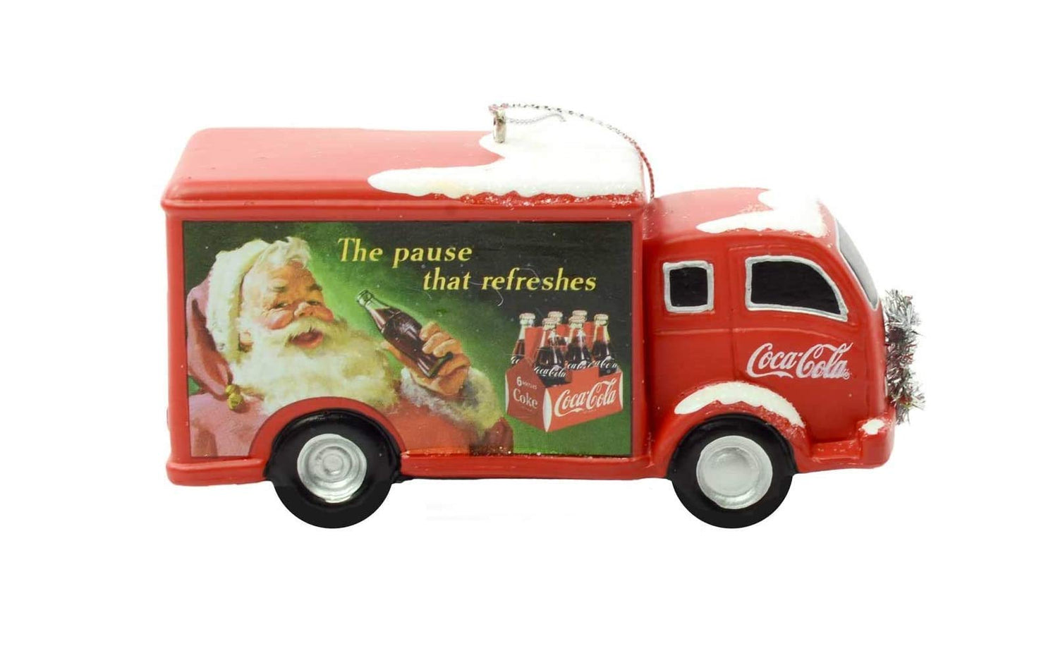 Kurt Adler Coca-Cola Truck With Silver Wreath Christmas Ornament