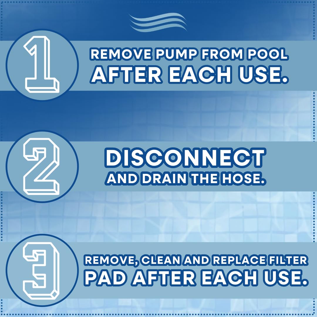 Poolzilla Submersible Cover Pump - Compatible with Standard Garden Hose, 1500 GPH, 25' FT Power Cord, with Filter Pad and 30' Foot Discharge Hose…