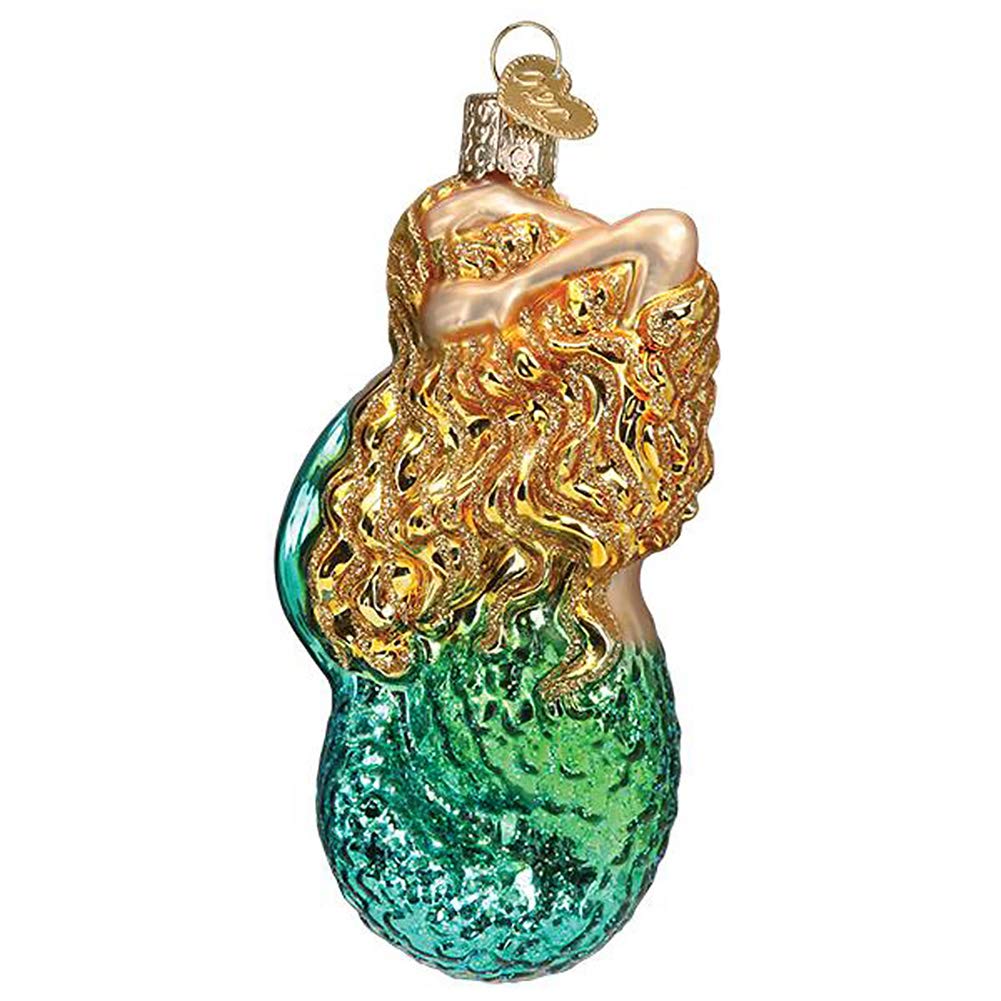 Old World Christmas Ornaments Seashell Mermaid Glass Blown Ornaments for Christmas Tree