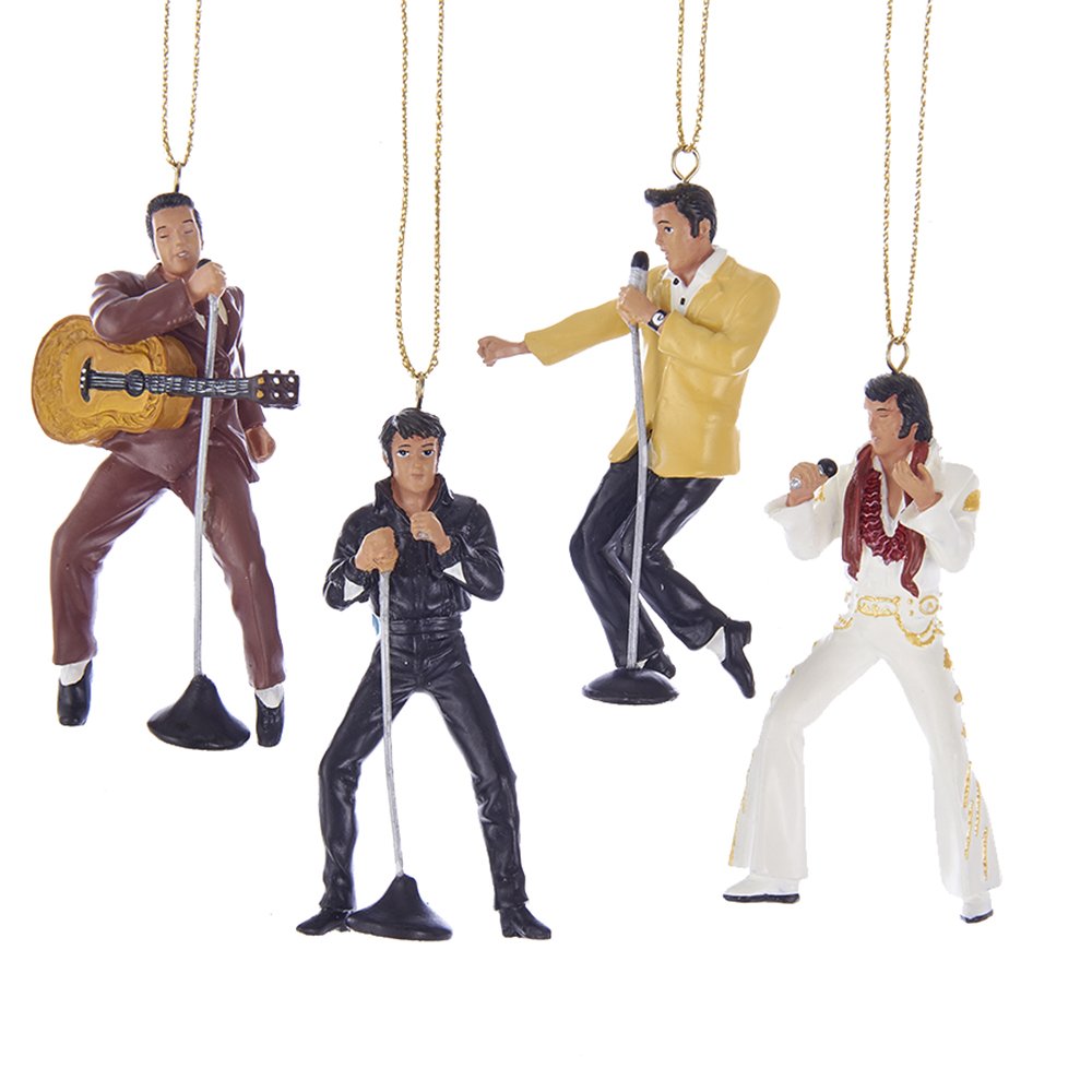 Kurt Adler 2.5-Inch Resin Elvis Presley 4-Piece Ornament Gift Set