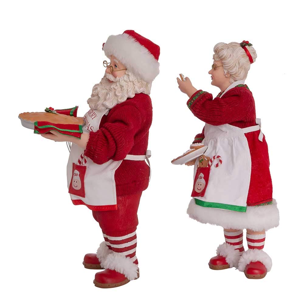 Kurt S. Adler 10.5-Inch Fabriché Mr. and Mrs. Santa, 2-Piece Set