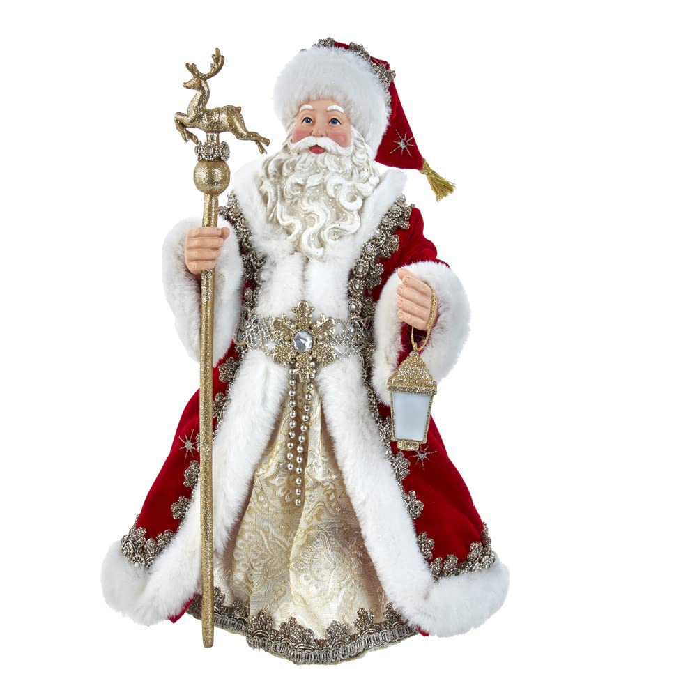 Kurt S. Adler 10.5-Inch Fabriché Regal Red Santa Table Piece