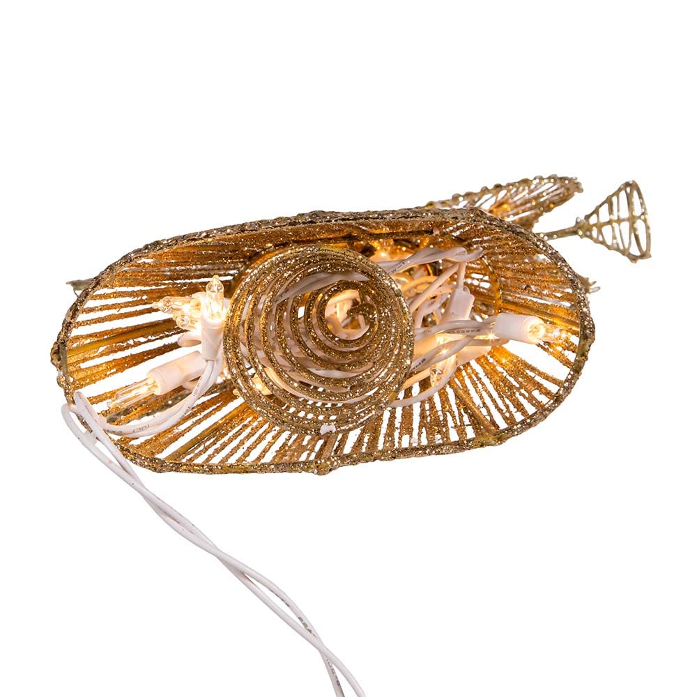 12-Inch 20 Light Incandescent Gold Glitter Angel Tree Topper