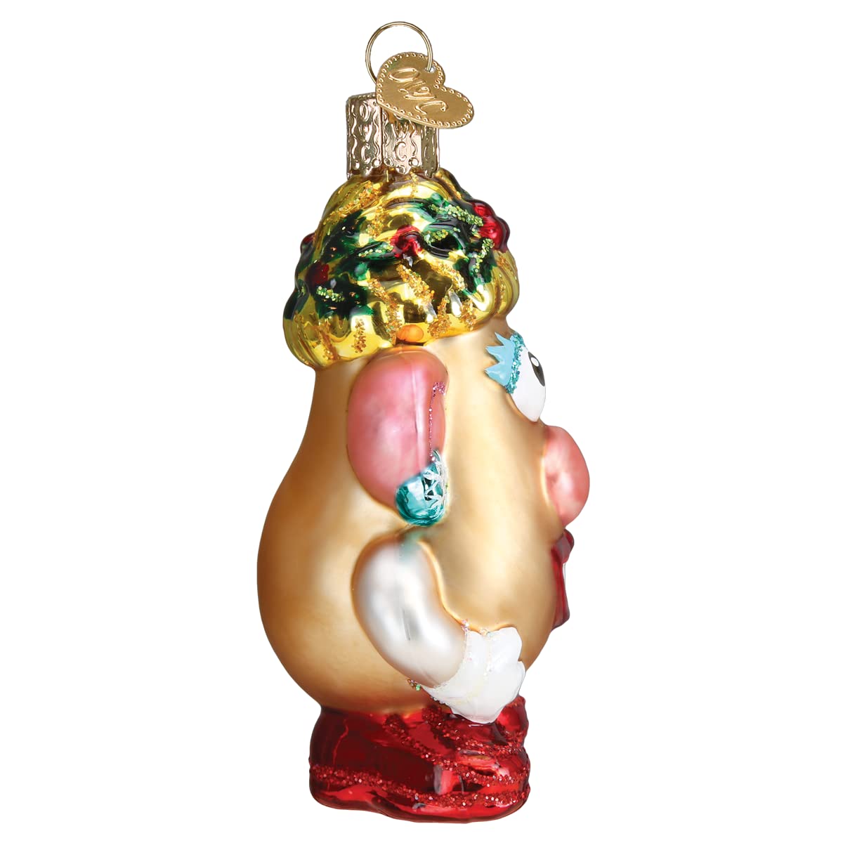 Old World Christmas Mrs. Potato Head Glass Blown Ornament for Christmas Tree, Handcrafted Holiday Decoration, Childrens Toy - Toy Story Collection