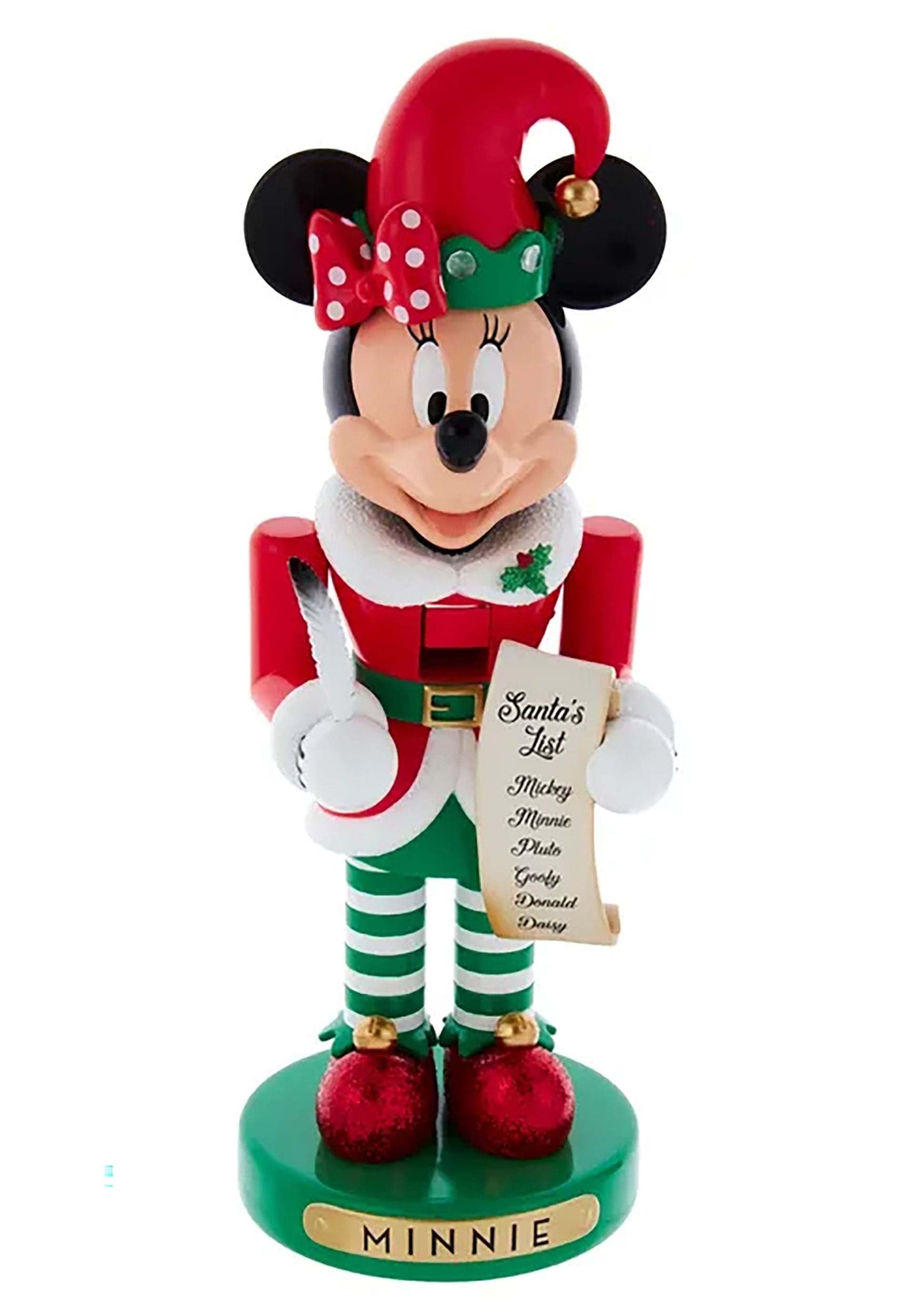 Disney 10-Inch Minnie The Elf Nutcracker | Minnie Mouse Christmas Nutcracker Decoration Standard