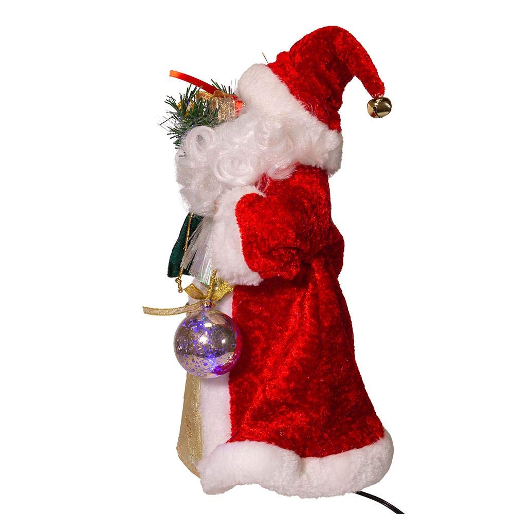 Kurt S. Adler Kurt Adler 12-Inch CUL Fiber Optic LED Santa Treetop Tree Topper, Multi