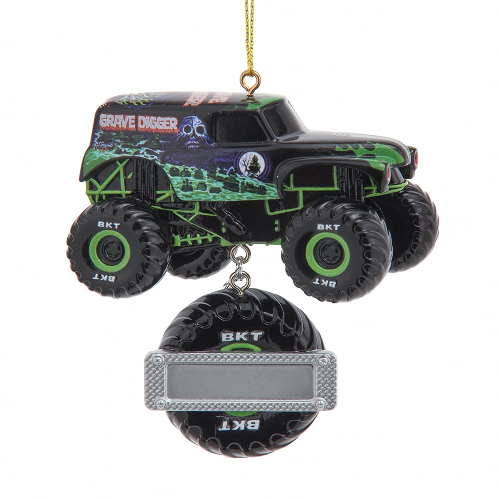 Kurt Adler 3.5 Inch Monster Jam Grave Digger Ornament for Personalization