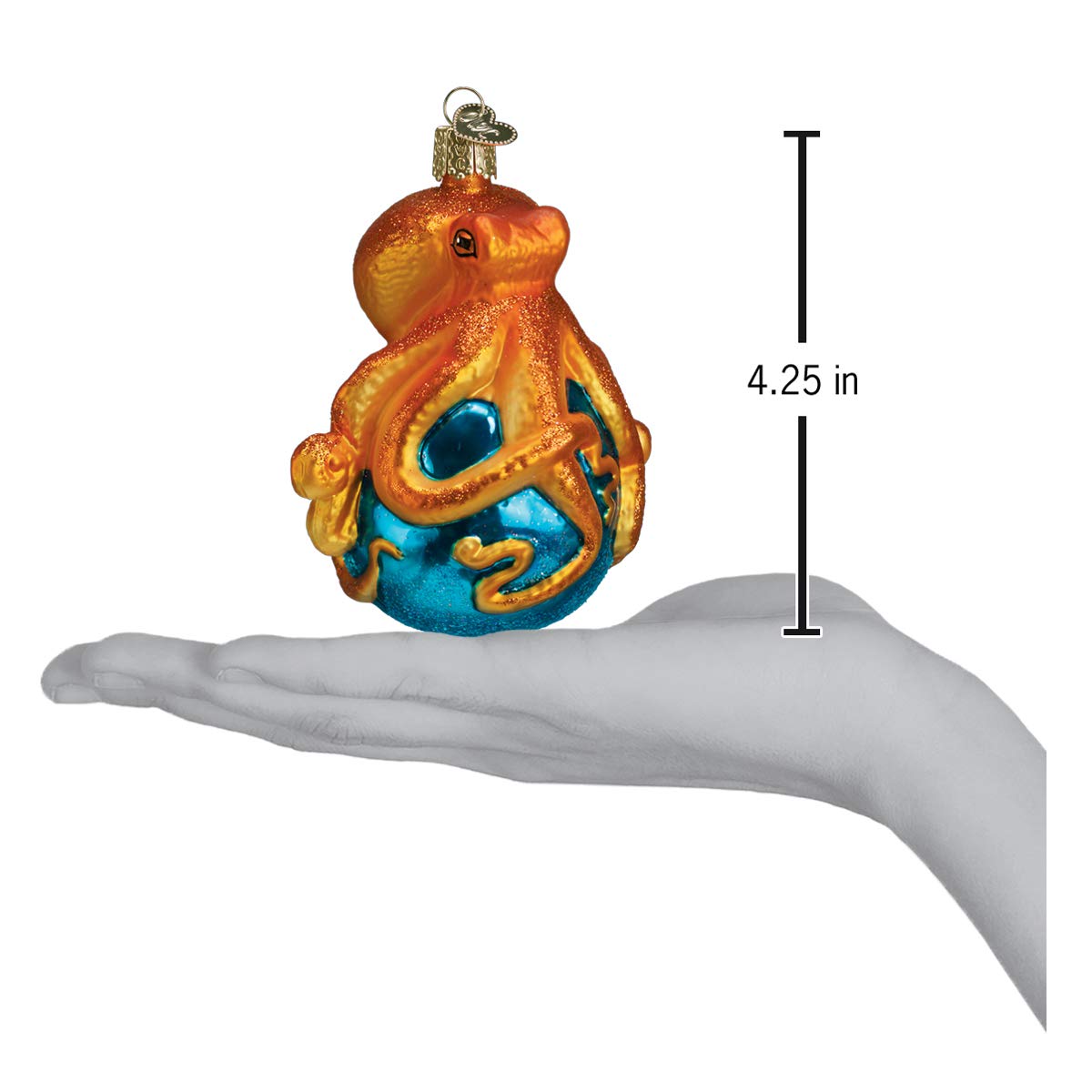 Old World Christmas Ornaments: Sea and Water Animals Glass Blown Ornaments for Christmas Tree, Octopus