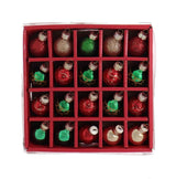 Pack of 12 Miniature Red and Green Christmas Ball Ornaments 1" (25mm)