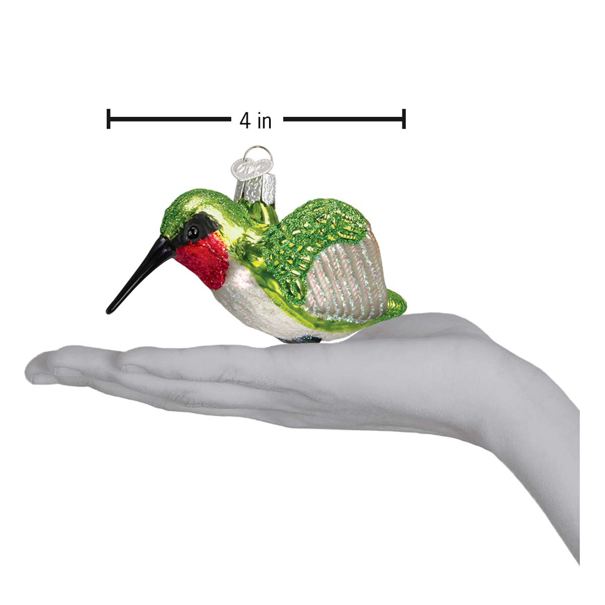 Old World Christmas Hummingbird Glass Blown Ornament for Christmas Tree, Handcrafted Holiday Decoration, Bird Watcher Collection