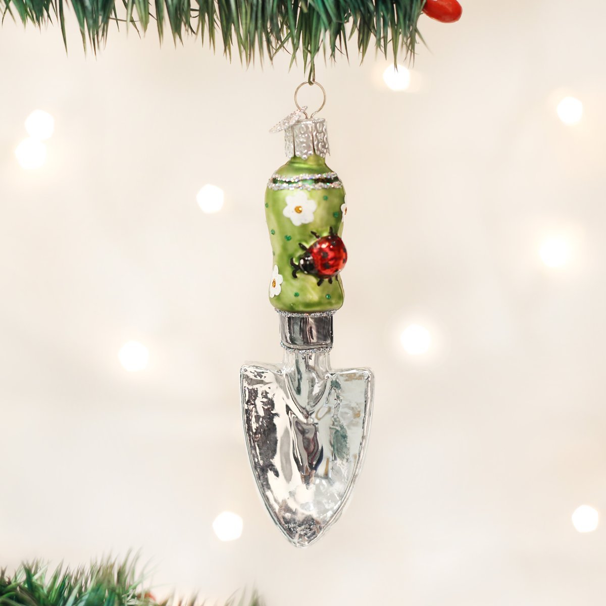 Old World Christmas Garden Trowel Glass Blown Ornament for Christmas Tree, Handcrafted Holiday Decoration, Garden Collection