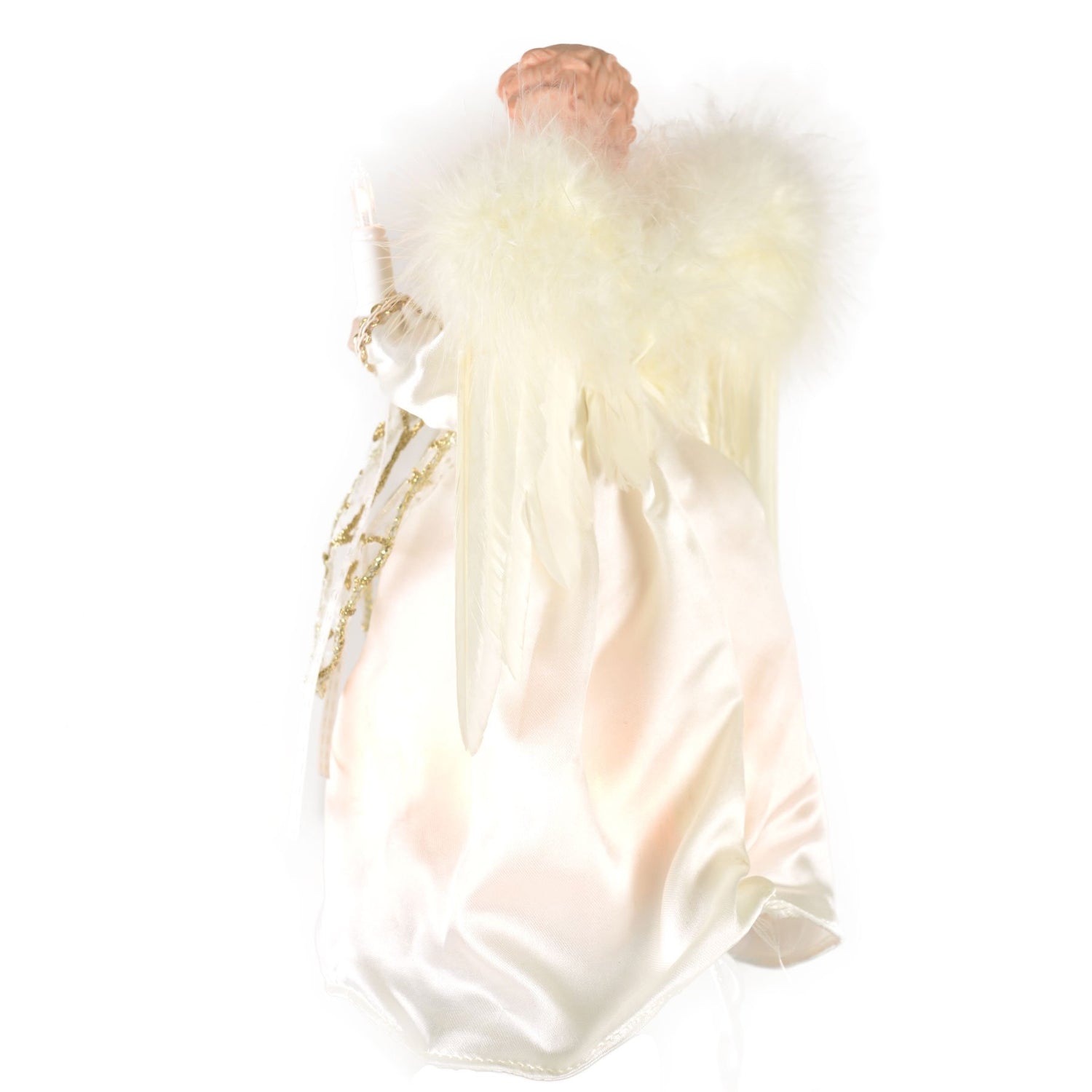 Kurt Adler 10-Light 9-Inch Ivory and Gold Angel Treetop
