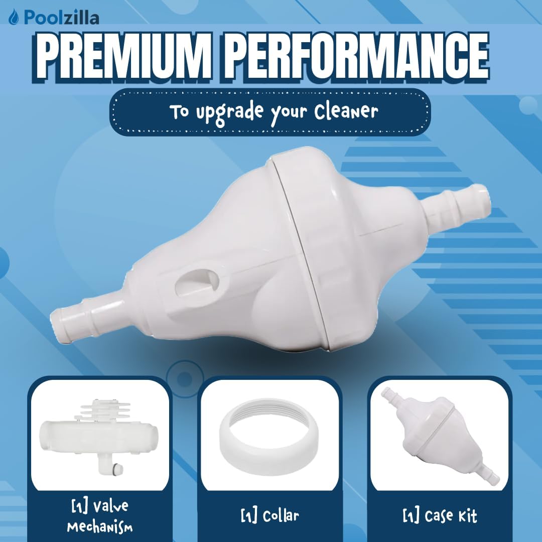 Poolzilla Back-Up Valve Replacement Kit, Compatible with Zodiac G52, and Polaris Zodiac Pool Cleaner Models, 3900 Sport, Vac-Sweep 280 and 380, 280 TankTrax, 180, 280, 380, 480 PRO