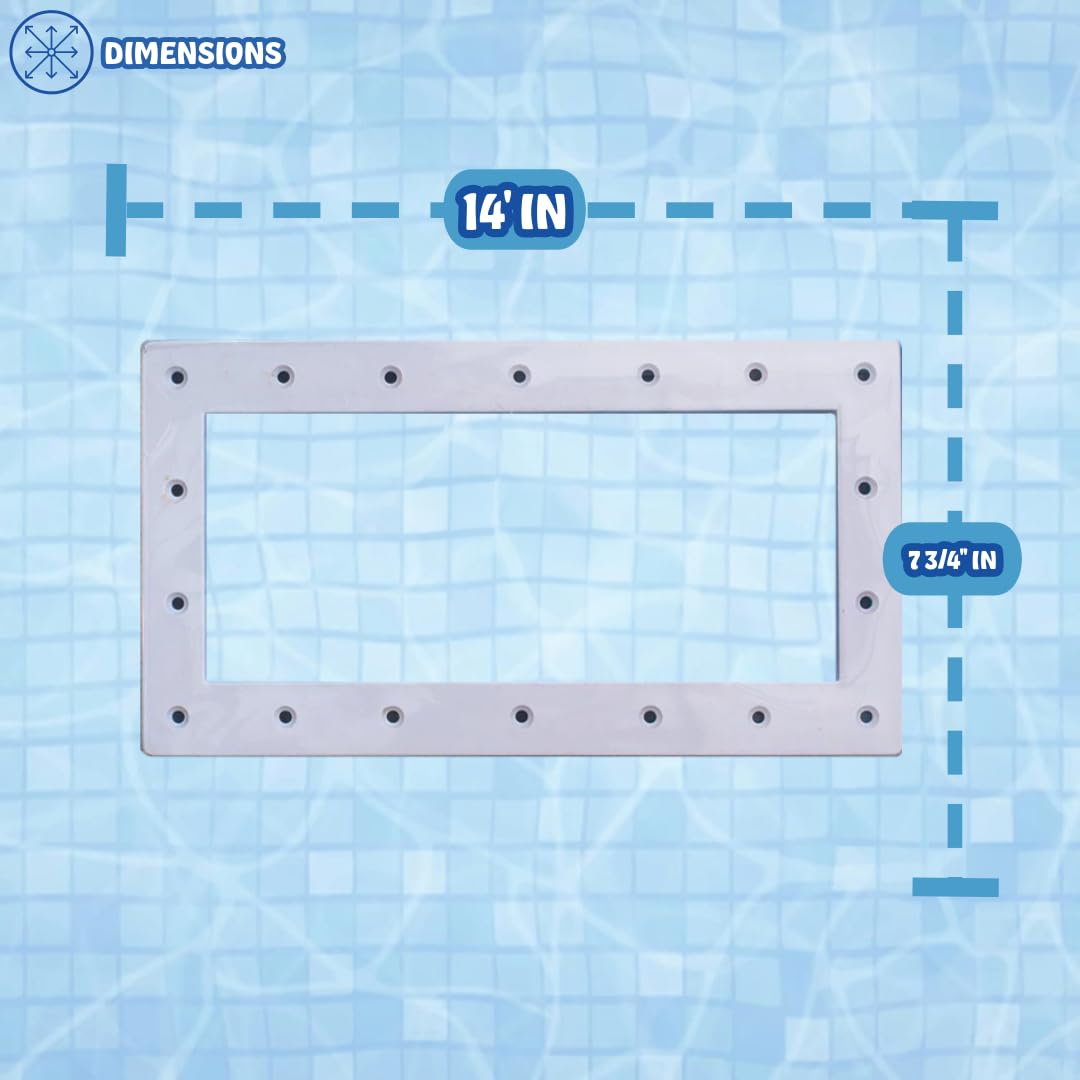 Poolzilla Wide-Mouth Thru-Wall Skimmer Face Plate for Above-Ground Swimming Pool, Compatible with 18 Hole Thru-The-Wall Skimmer Kits