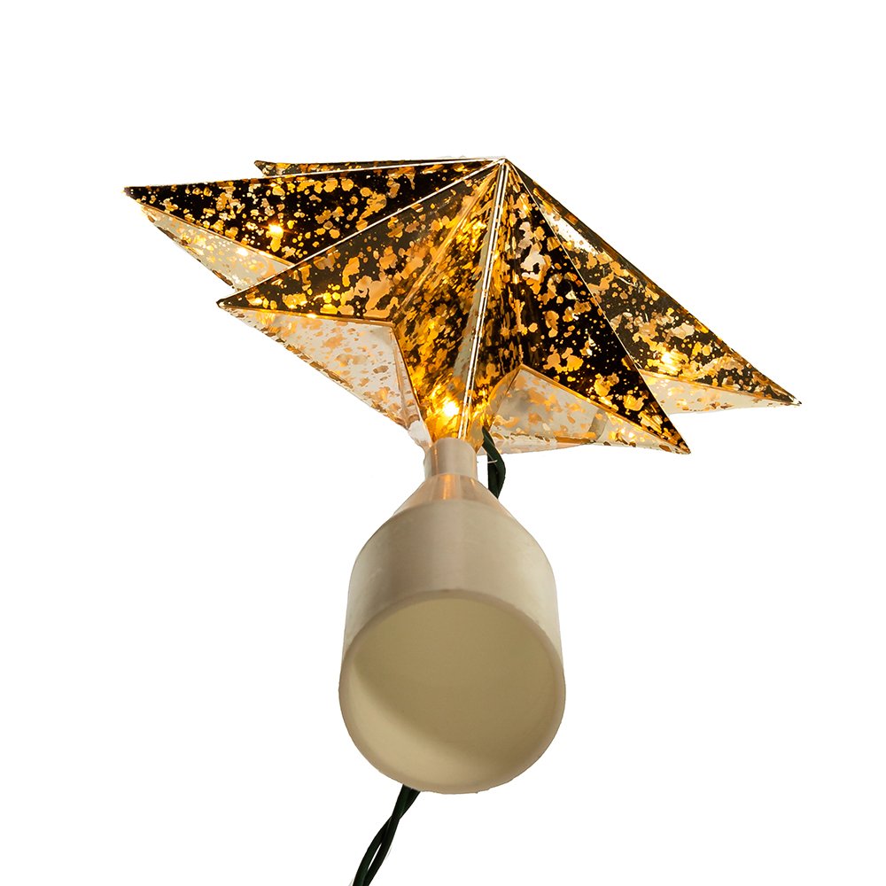 Kurt Adler UL 10-Light Gold Bethlehem Star Treetop, Golden