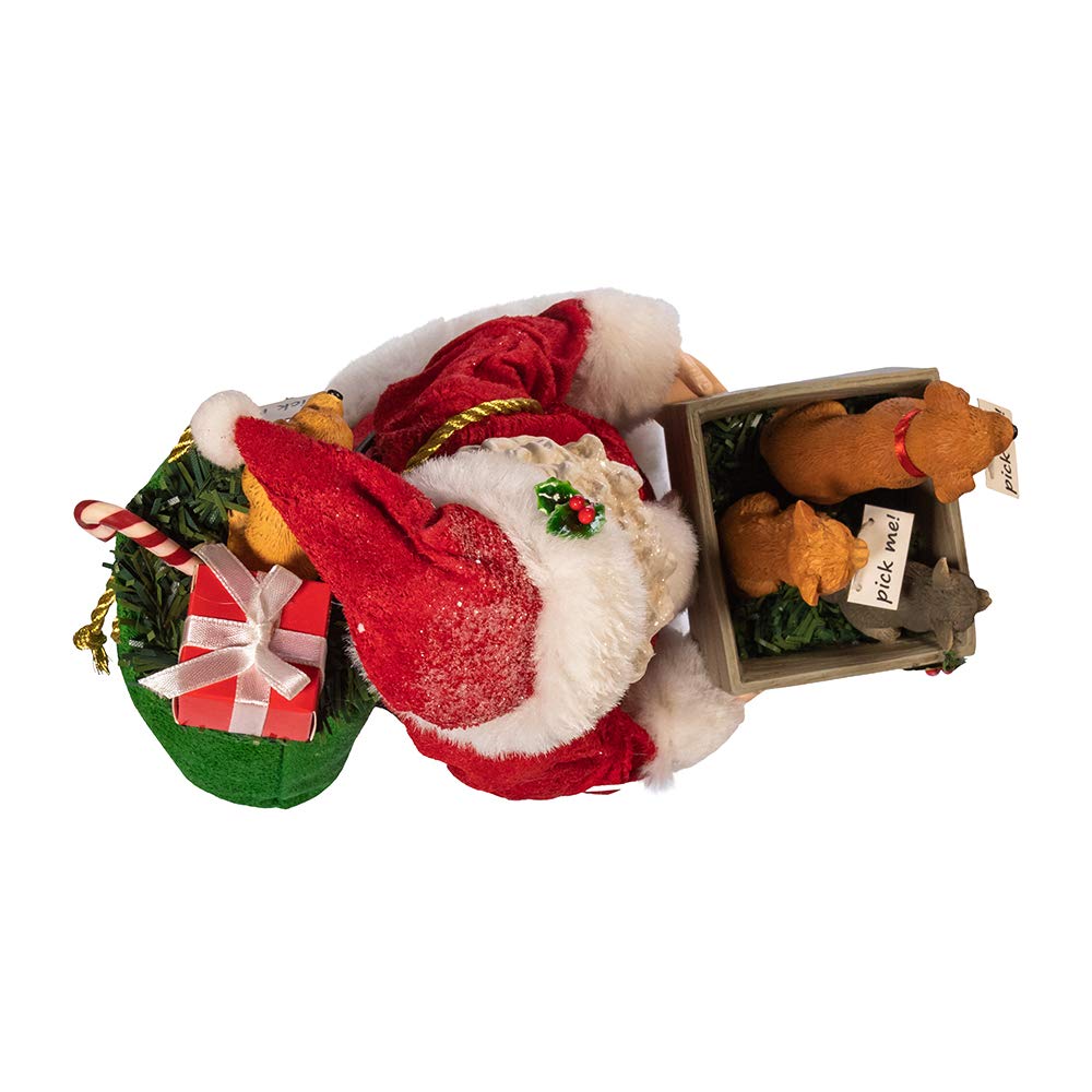 Kurt Adler 10.5-Inch Fabrich‚? Adopt-a-Pet Santa with Dog, 2 Piece Set