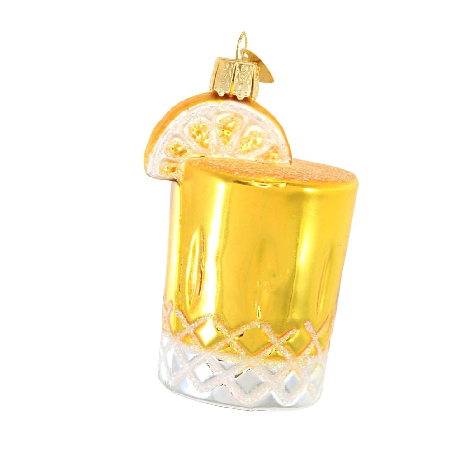 Old World Christmas Whiskey Sour Glass Blown Ornament for Christmas Tree, Handcrafted Holiday Decoration, Adult Beverages Collection