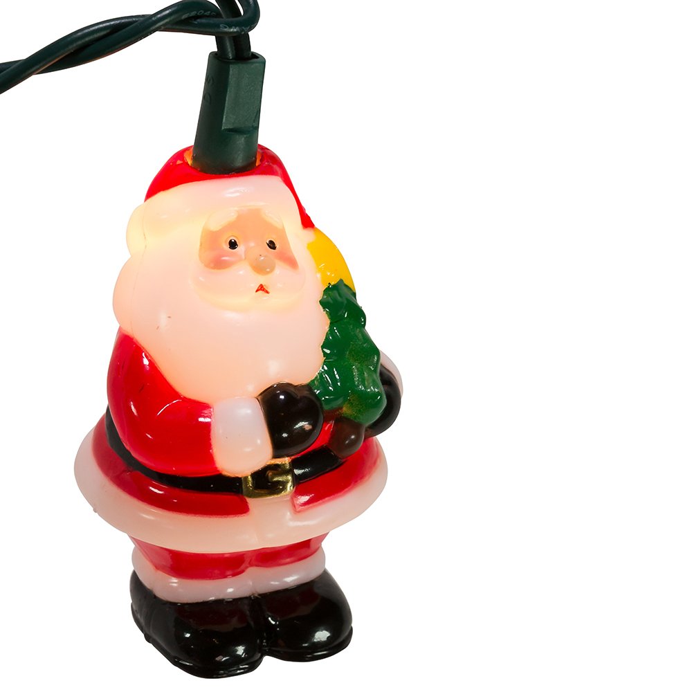 Kurt Adler UL 10-Light Santa with Tree Light Set, 3-Inch