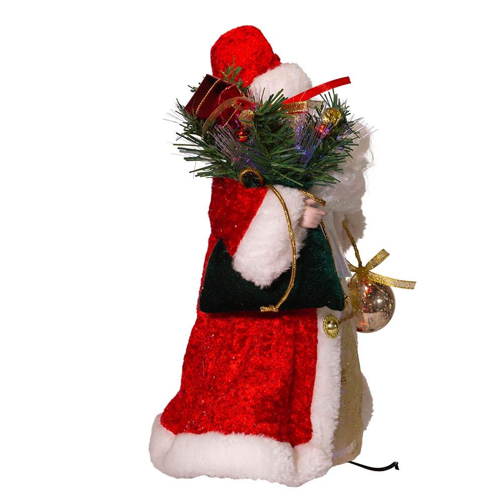 Kurt S. Adler Kurt Adler 12-Inch CUL Fiber Optic LED Santa Treetop Tree Topper, Multi
