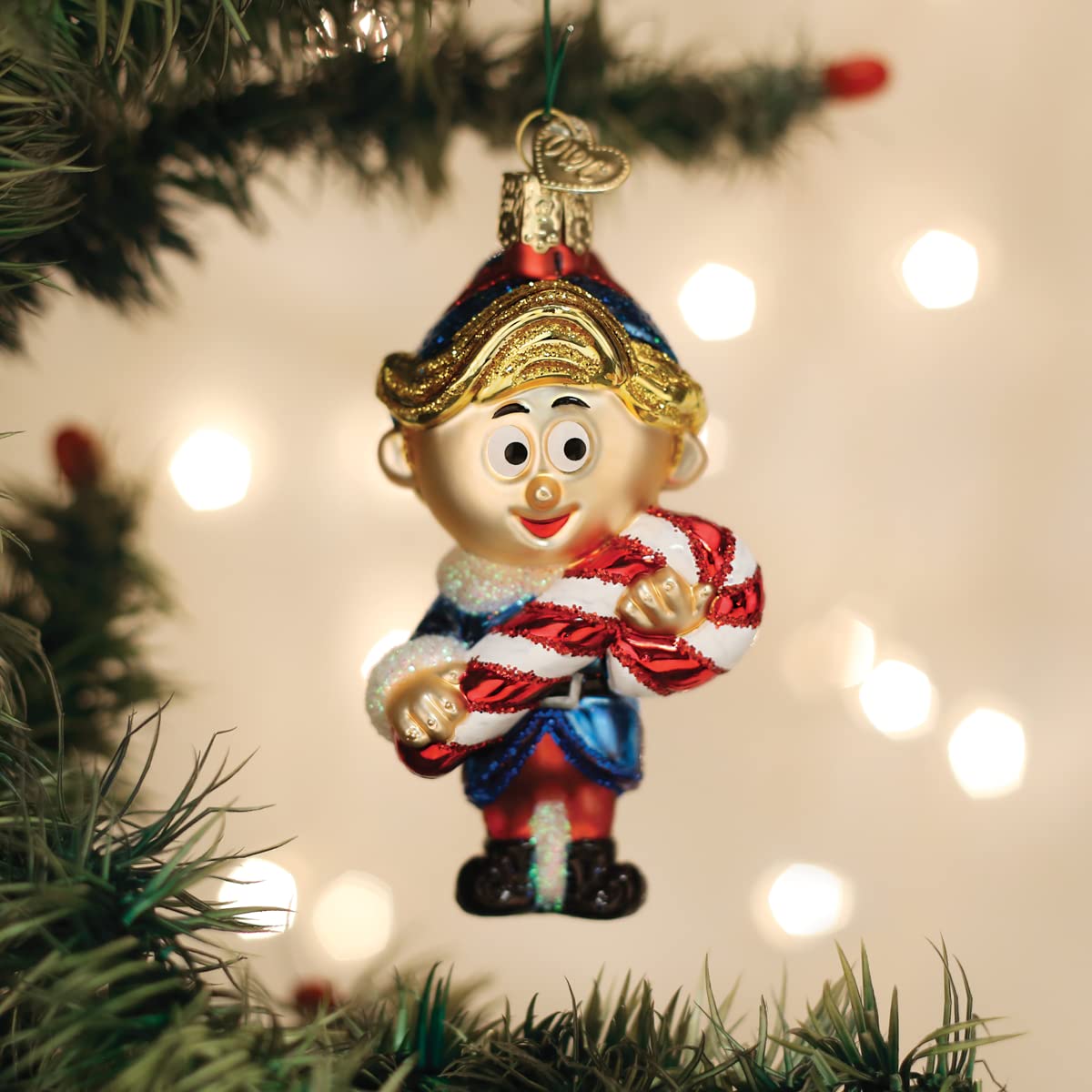 Old World Christmas Hermey The Elf Glass Blown Ornament for Christmas Tree, Handcrafted Holiday Decoration, Rudolph Collection