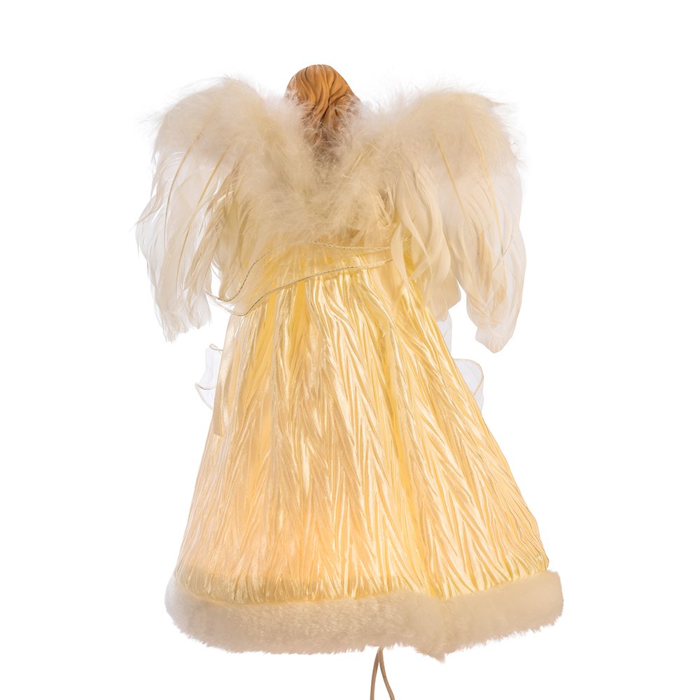 Kurt Adler 10-Light Ivory Angel Treetop, 12-Inch