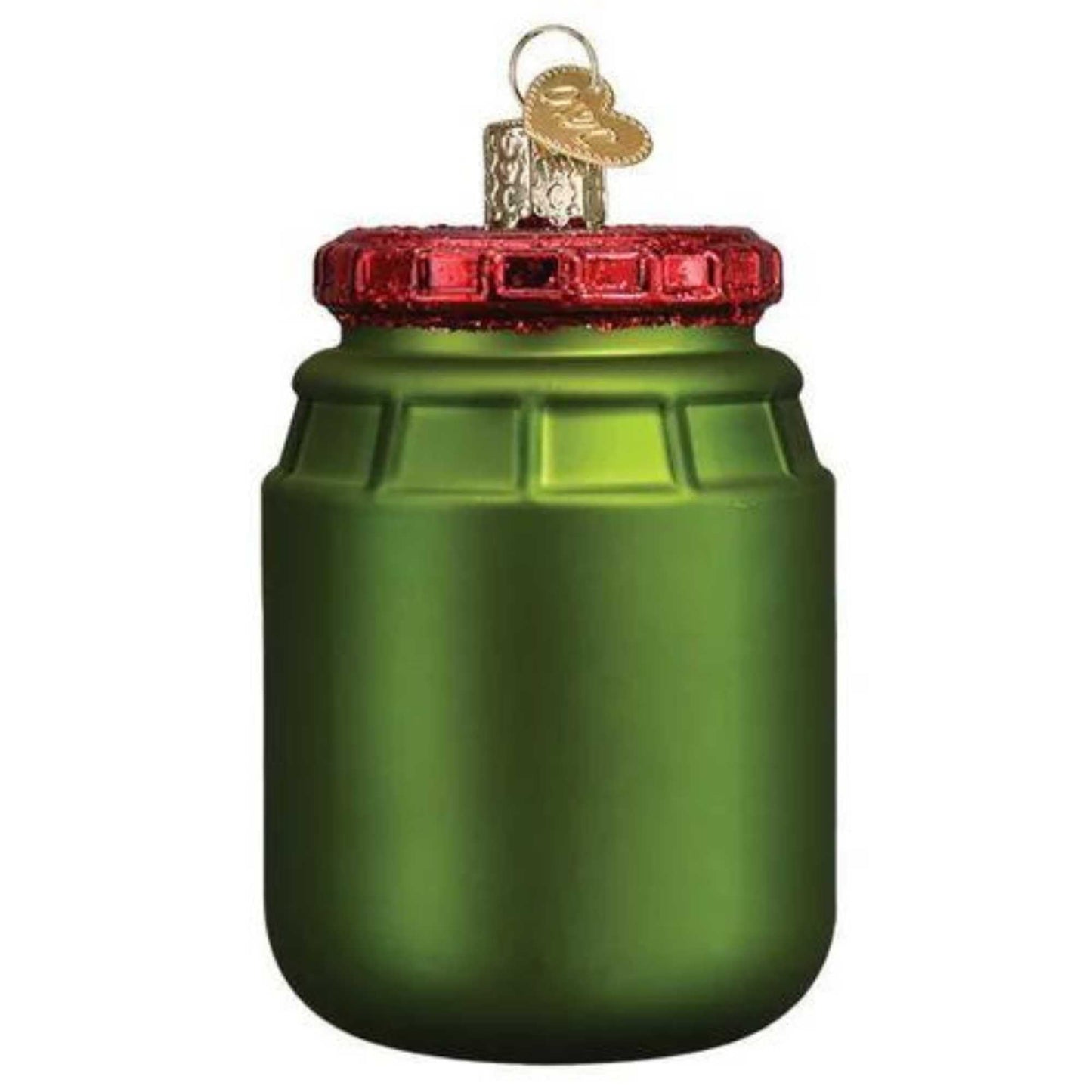 Old World Christmas Jar of Pickles Glass Blown Ornament for Christmas Tree, Handcrafted Holiday Decoration, Food Collection