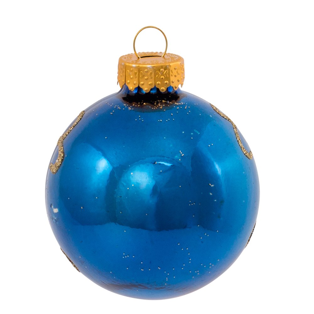 Kurt Adler Glass Reflector Ornament, 60mm, Multi-Colored, Set of 5, Christmas
