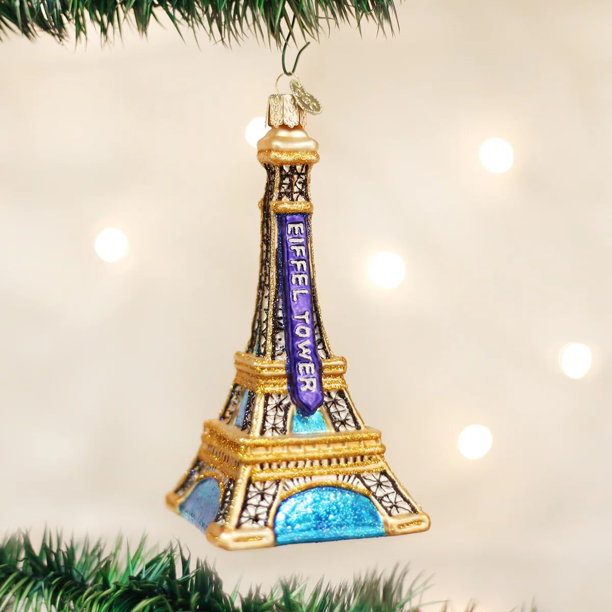 Old World Christmas Eiffel Tower Glass Blown Ornaments for Christmas Tree