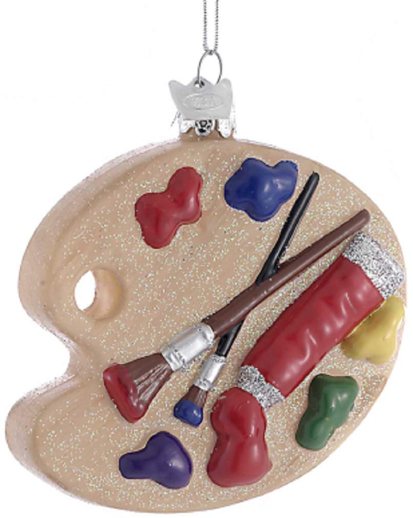 Noble Gems™ Painting Palette Glass Ornament,for Christmas