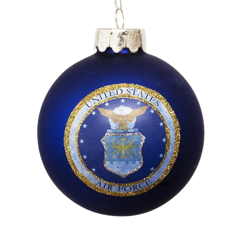 Kurt Adler Glass U.S. Air Force Ball Ornament, 80mm