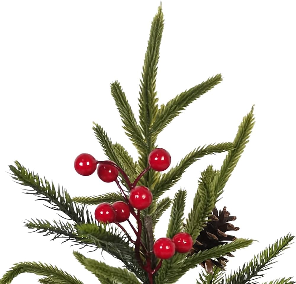 Kurt S. Adler 24“ Un-Lit Berries & Pinecones Green Tree In Burlap Base