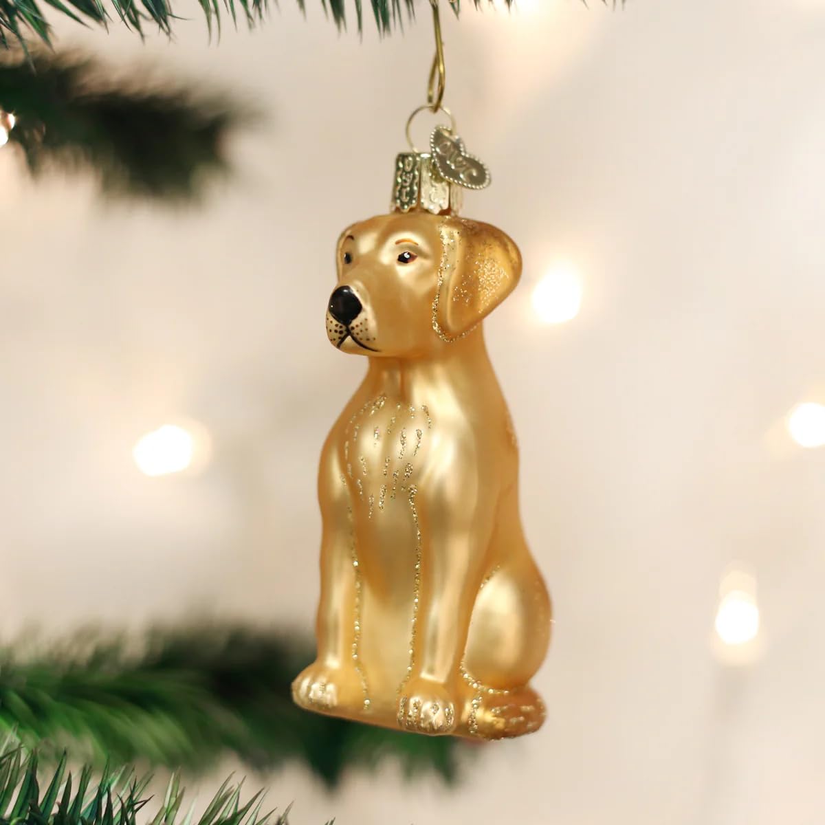 Old World Christmas Chocolate Labrador Glass Blown Ornament for Christmas Tree, Handcrafted Holiday Decoration, Dog Collection