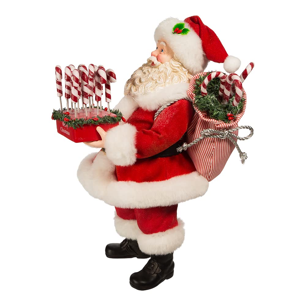 10.5-Inch Fabriché Santa with Candy Cane Tray