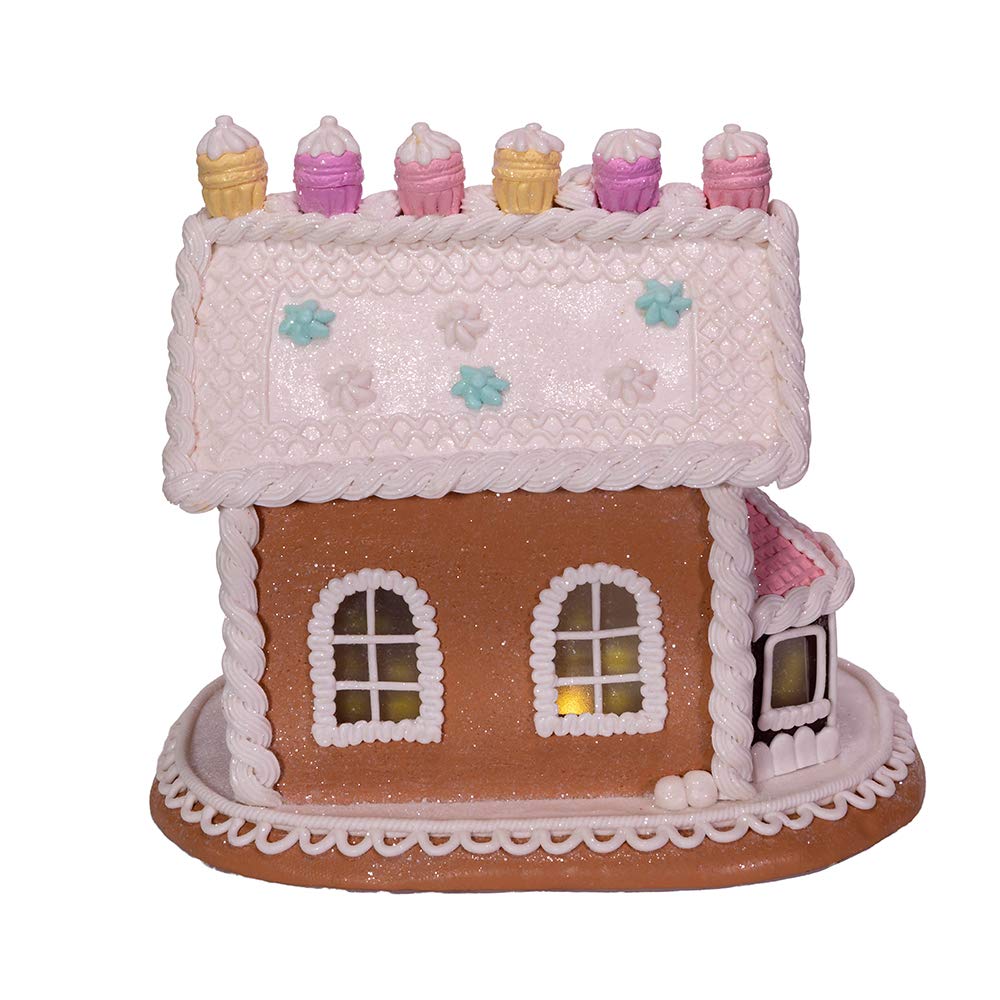 Kurt S. Adler 9-Inch Gingerbread House with LED Lights, Multi (GBJ0010)