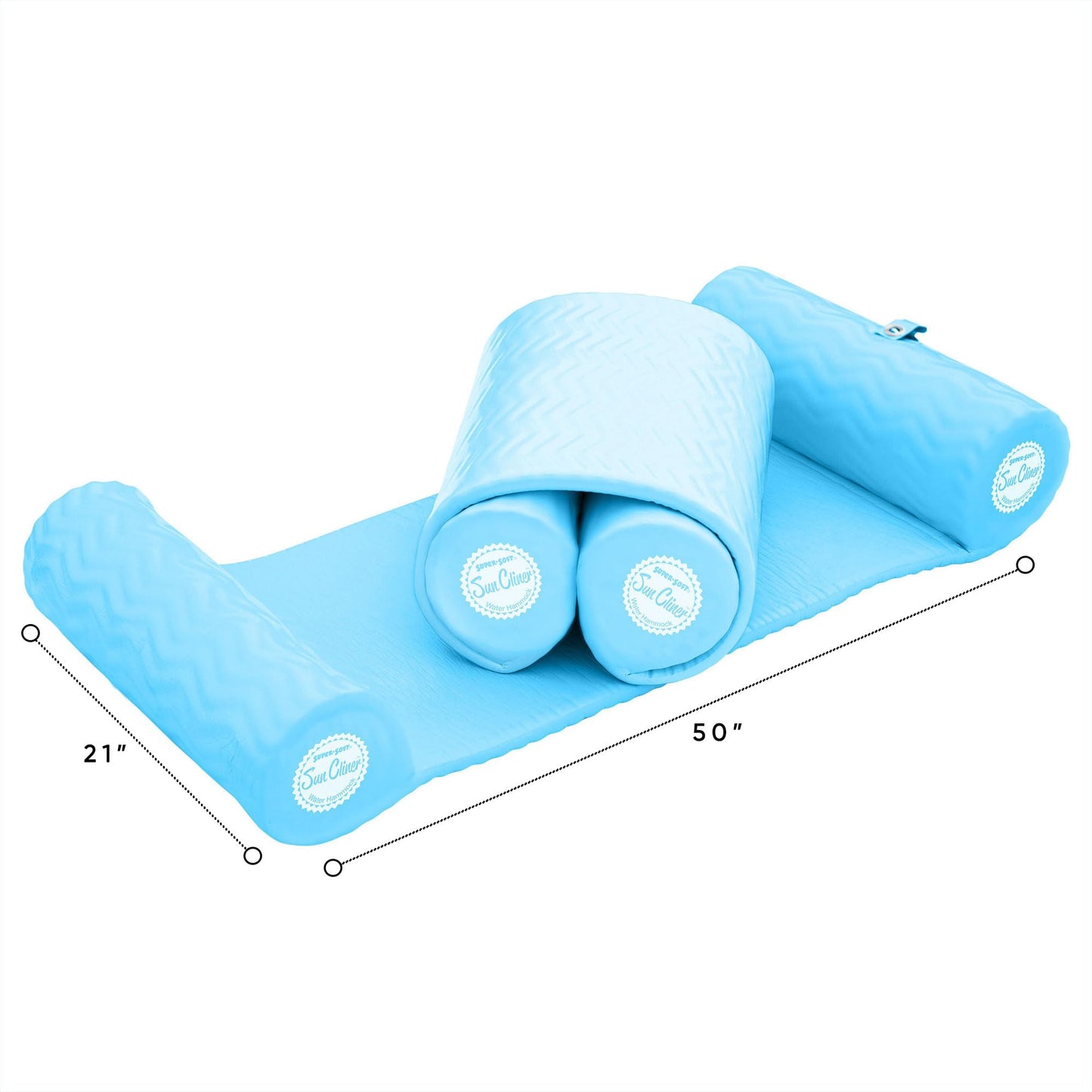 TRC Recreation Super Soft Sun Cliner Portable Swimming Pool Water Float Hammock Relaxing Chair or Water Exercise Raft, Marina Blue