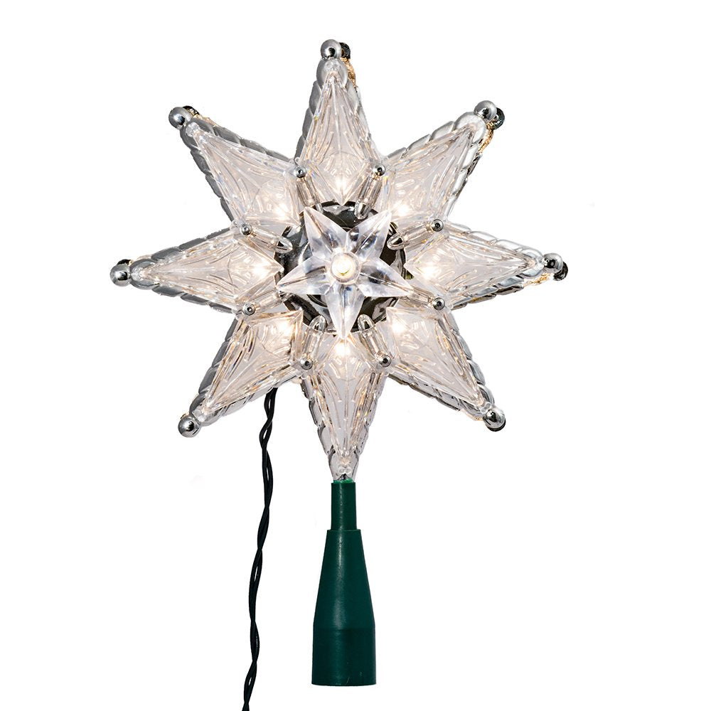 Kurt S. Adler Kurt Adler 10-Light 8-Point Star Christmas, 8-Inch, Clear Treetop
